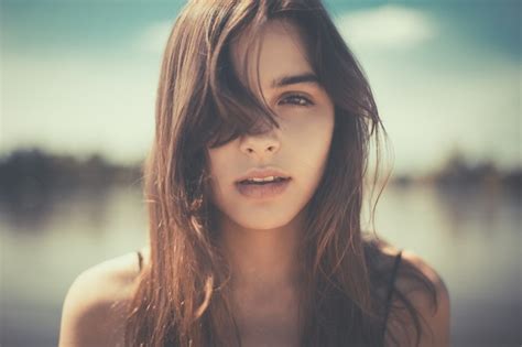 Face Sunlight Women Model Portrait Long Hair Brunette Looking At