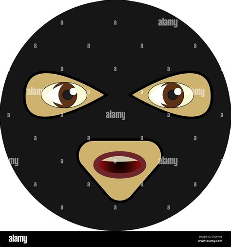 Emoji Bandit In Black Mask Vector Illustration On A White Background Stock Vector Image And Art