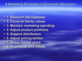 Marketing Strategies To Battle The Recession Ppt