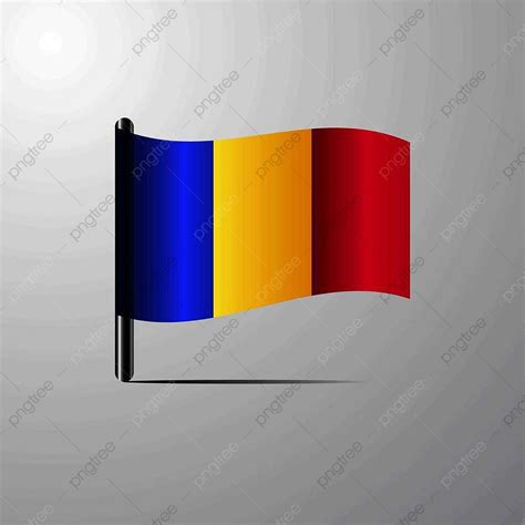 Romania Clipart Vector Romania Waving Shiny Flag Design Vector