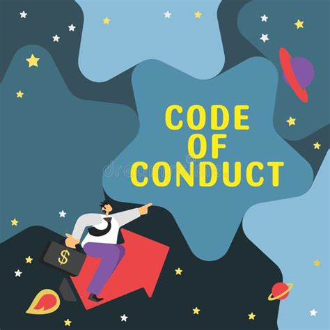 Text Caption Presenting Code Of Conduct Business Approach Ethics Rules