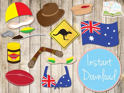 Australia Day Photo Booth Props Upon A Time Designs Australia Day