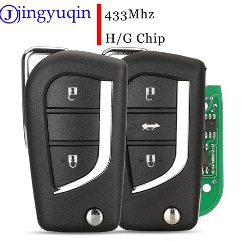 Jingyuqin 2 3Buttons Folding Remote Car Key Fob 433MHz ID G H 8A Chip