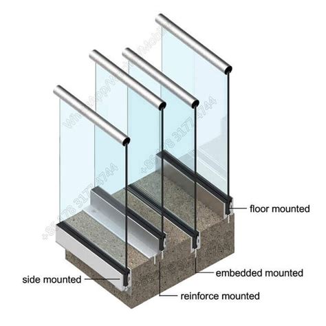 Shopglass Railing With Solid Aluminum Base Glass Railing Glass