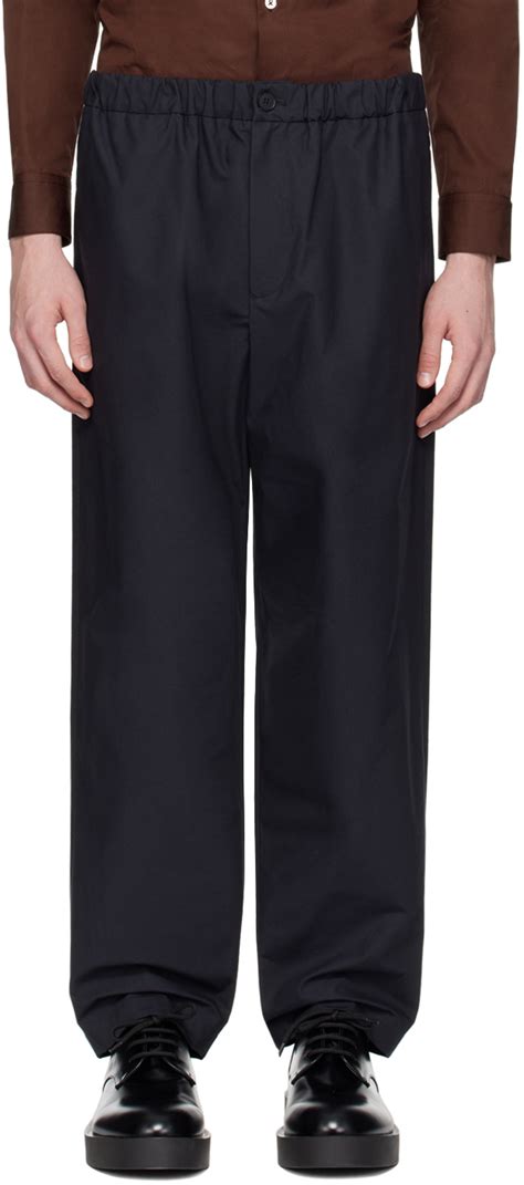 Jil Sander Pantalon Bleu Marine Quatre Poches Ssense France