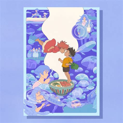 Ponyo Loves Sosuke Art Print Etsy