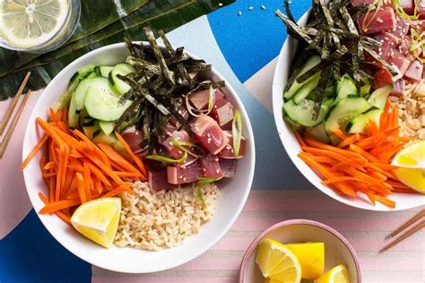 Hawaiian Poke Bowls with Yellowfin Tuna, Brown Rice, and Nori | Recipe ...