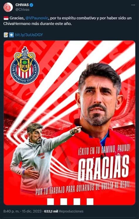 Por qué Veljko Paunovic dejó de ser técnico de Chivas