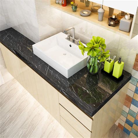 Buy Yenhome X Inch Black Marble Contact Paper Black Marquina