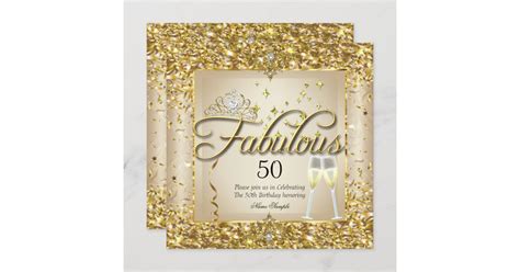 Fabulous 50th Gold Champagne Birthday Party Invitation Zazzle