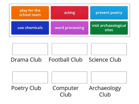 School Clubs - Match up