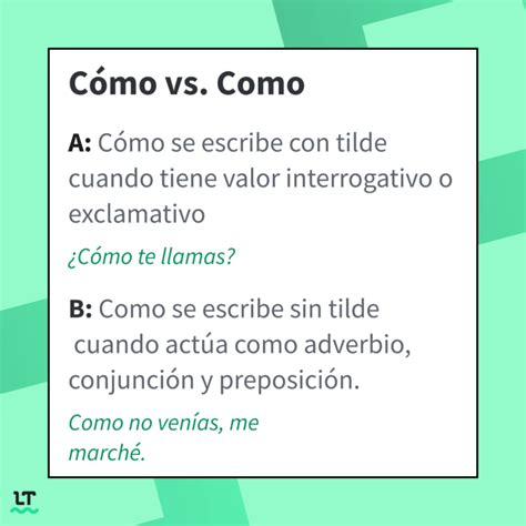 C Mo Utilizar Correctamente La Palabra Como En Oraciones