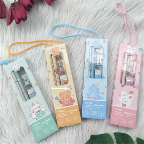 Alat Tulis Set Paket Alat Tulis Sekolah 5IN1 Alat Tulis Lengkap Stationery Fancy Lengkap ...