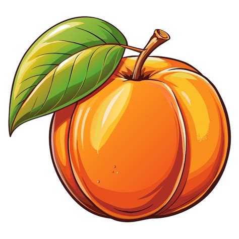 Premium Vector An Orange With A Green Leaf On It