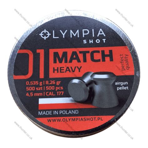 Olympia Shot Match Heavy 177 4 5mm Airgun Pellets Qty 500ct L598