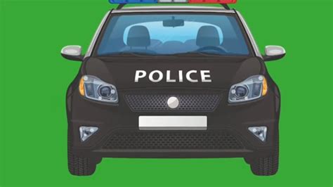 Police Car Green Screen Driving Front View Animation Youtube