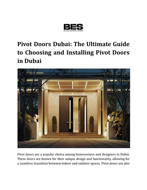 PPT Pivot Doors Dubai The Ultimate Guide To Choosing And Installing