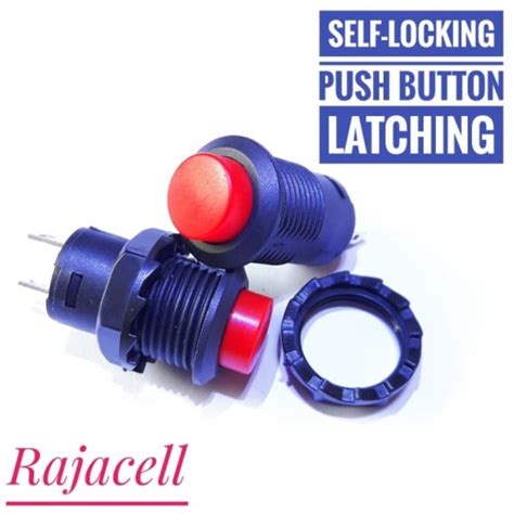 Jual Red Push Button Self Locking Latching ON OFF Switch Tombol Saklar