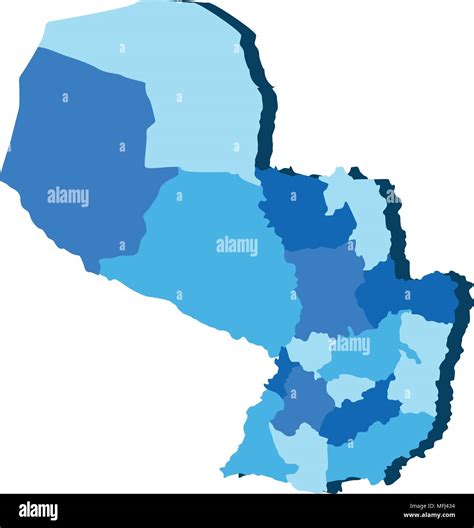 Mapa político de Paraguay Imagen Vector de stock - Alamy