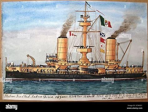 James Scott Maxwell Italian Andrea Doria Warship Watercolour Stock