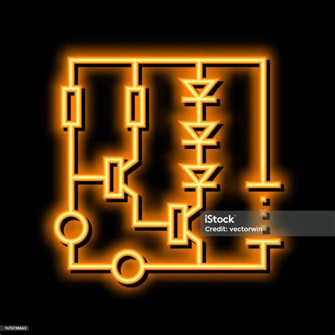 Ilustración De Diagrama De Circuito Ilustración De Icono De Resplandor