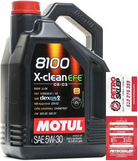 Motul 8100 X-Clean Efe Dexos2 Ll04 5W30 C2/C3 4l - opinie i ceny na ...