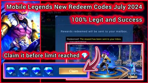 Mobile Legends Redeem Codes July 25 2024 MLBB Diamond Redeem Codes