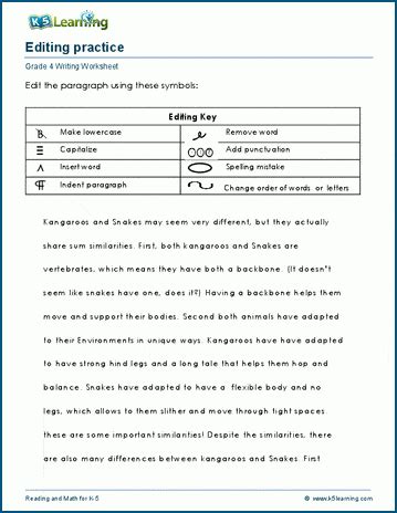 Editing Worksheets For Th Grade On Quizizz Free Printable