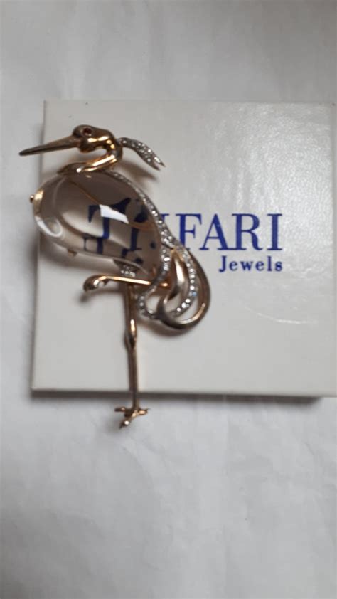 Trifari Jellybelly Giant Heron Brooch Designed Gem