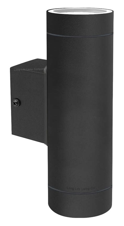 2 X Black Stainless Steel Double Outdoor Wall Light IP65 Up Down