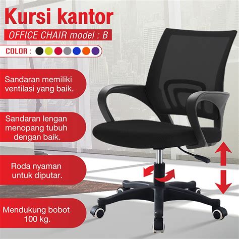 Jual Htd Sport Kursi Kantor Staff Chair Kursi Kerja Kursi Jaring Black