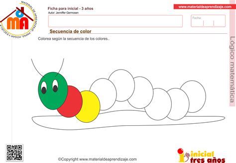 Secuencia De Color Para Ni Os A Partir De Los A Os Imprimibles Para