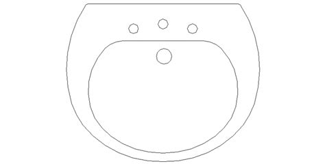 Wash basin plan view drawing in dwg file. - Cadbull