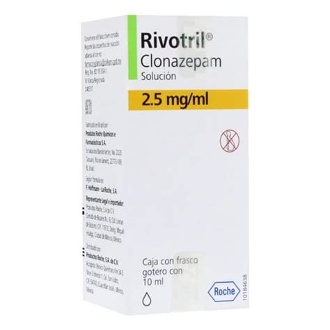 Compra Rivotril clonazepam 2 5 mg con 10 ml de solución en Prixz