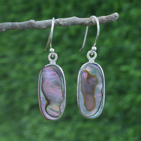 Nat Rliche Abalone Muschel Sterling Silber Handgemachte Ohrringe Boho