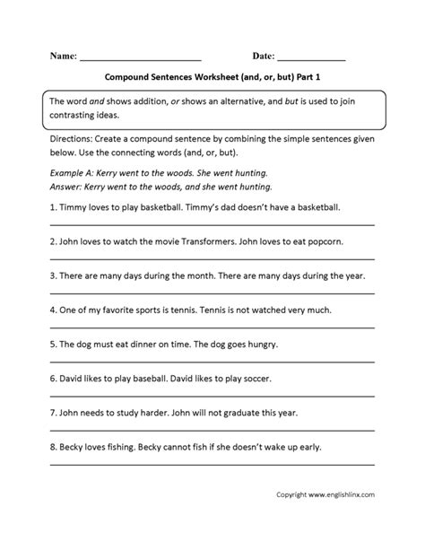 Compound Sentences Worksheet Db Excel Hot Sex Picture