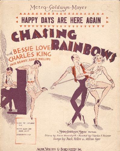 Happy Days Are Here Again - Vintage SHEET MUSIC for the song featured ...