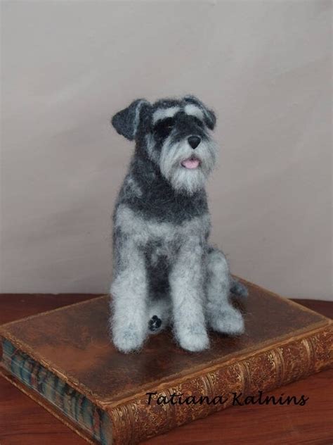 Needle Felted Dog Miniature Schnauzer Etsy