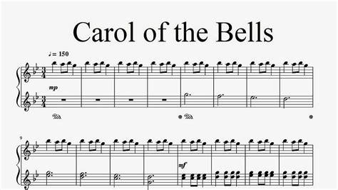 Carol Of The Bells Piano Sheet Music By Tatiana Hyusein YouTube