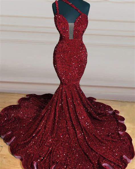 Velvet Sequin Mermaid African American Prom Dresses Alinanova