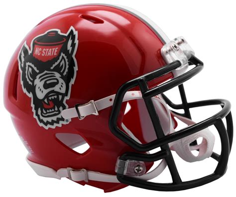 NC State Wolfpack Riddell Red Wolfhead Replica Speed Football Helmet