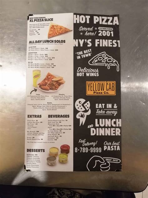 Yellow Cab Pizza Menu Philippines (2024) — Philippine Menus