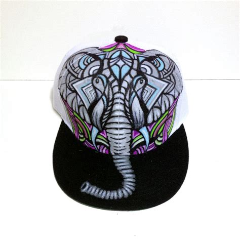 elephant design custom snapback