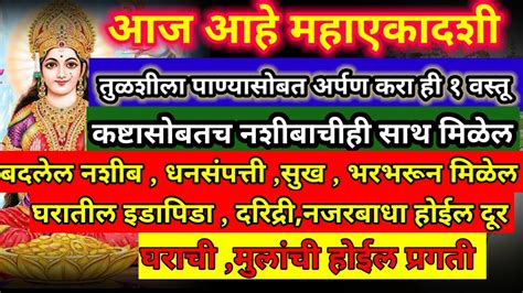 आज एकादशीला पाण्यासोबत तुळशीला अर्पण करा ही वस्तू घरातील इडापिडा