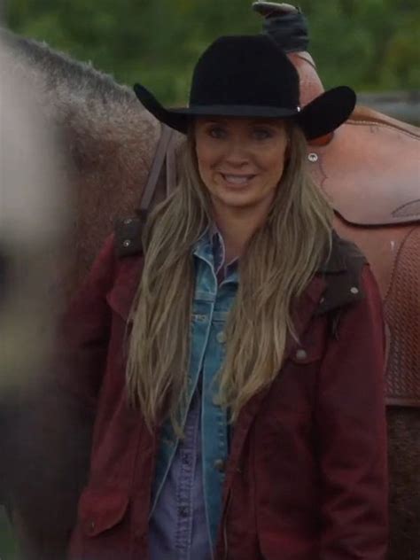 Heartland Season 16 Amy Fleming Red Jacket Leather Jacketz