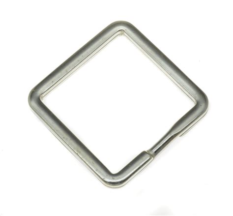 Sterling Silver Square Key Ring 30 mm Split Ring, Square Shape - Samuel Findings