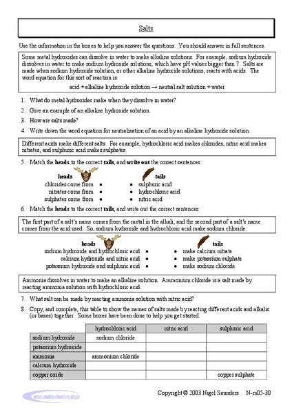 Salts Organizer For 9th Higher Ed Lesson Planet