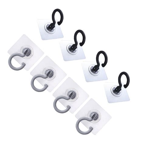 8 Swivel Hooks Adhesive Ceiling Hooks Heavy Duty Wall Hooks For Hanging