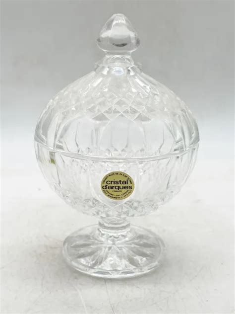 Vintage Lidded Cristal D Arques French Crystal Glass Lidded Bonbon