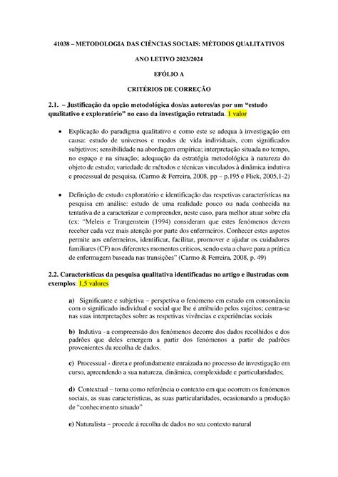 Critérios de correção efólio 41038 METODOLOGIA DAS CIÊ NCIAS